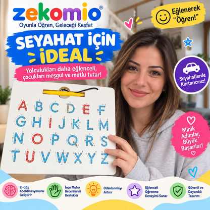 Manyetik Alfabe Öğrenme Tahtası – Eğitici ABC Harfleri Oyun Seti (Okul Öncesi Çocuklar İçin)